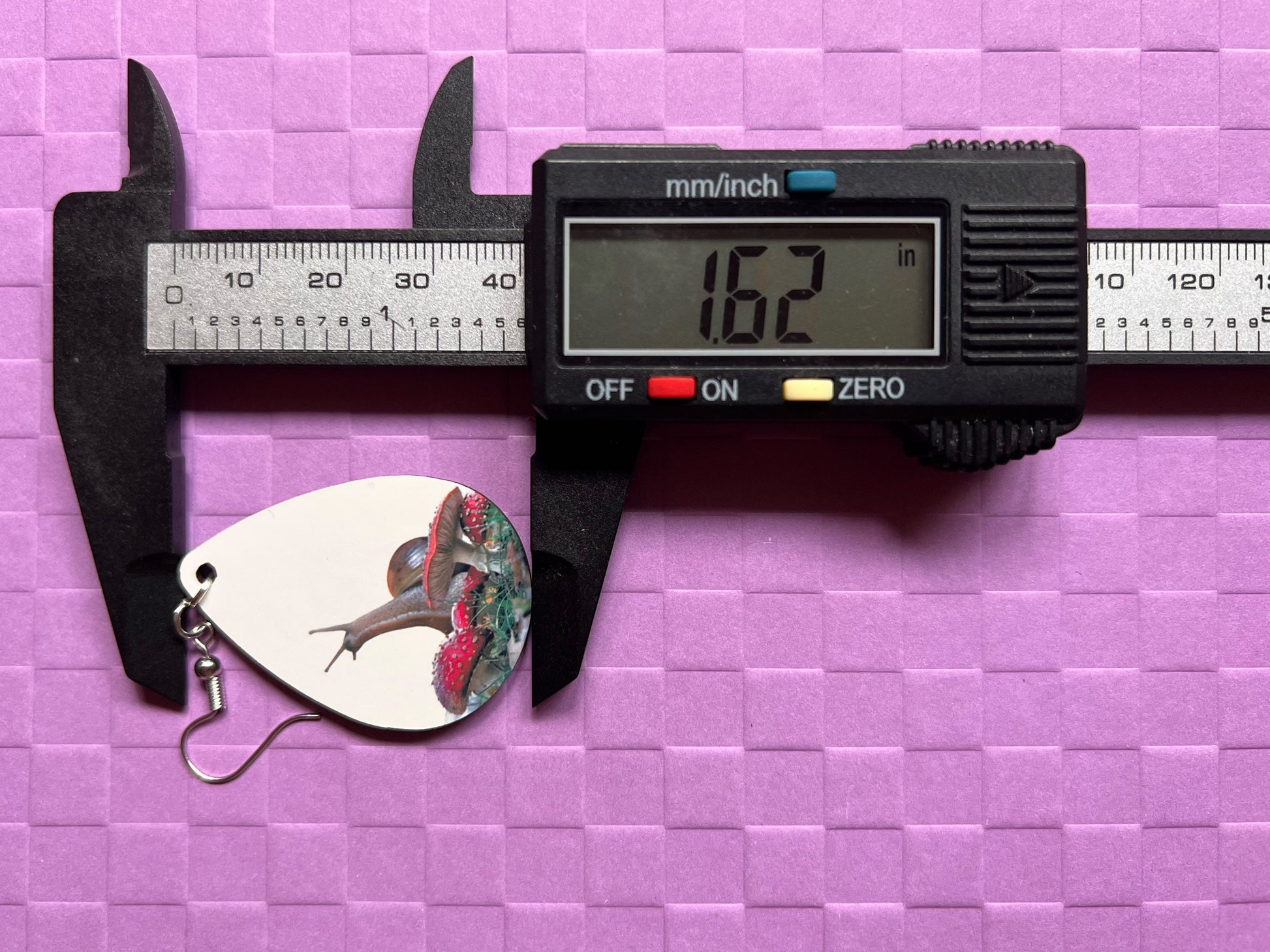 Snail Earrings: Snail on Amanita Mushroom Earrings, Cottage Core, Mushroom Jewelry, Snails, Sublimated, Best Gifts for Her/Him/Them