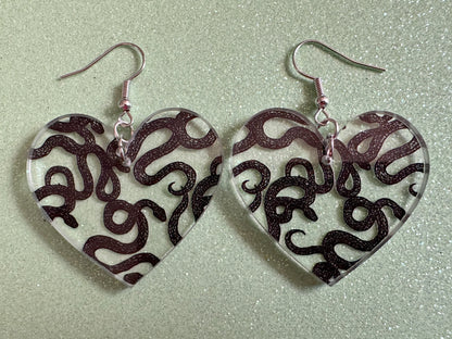 Snake Earrings: Laser Cut Acrylic Snakes, Reptile, Zoo, Nope Rope, Halloween, Cobra, Animals, Black Snakes, Best Gifts for Her/Him/Them