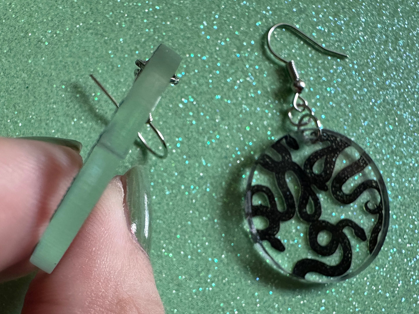 Snake Earrings: Laser Cut Acrylic Snakes, Reptile, Zoo, Nope Rope, Halloween, Cobra, Animals, Black Snakes, Best Gifts for Her/Him/Them