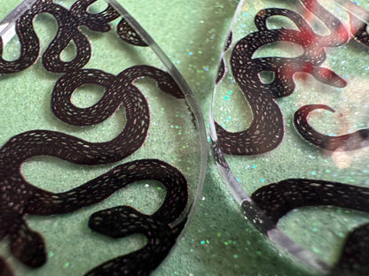 Snake Earrings: Laser Cut Acrylic Snakes, Reptile, Zoo, Nope Rope, Halloween, Cobra, Animals, Black Snakes, Best Gifts for Her/Him/Them