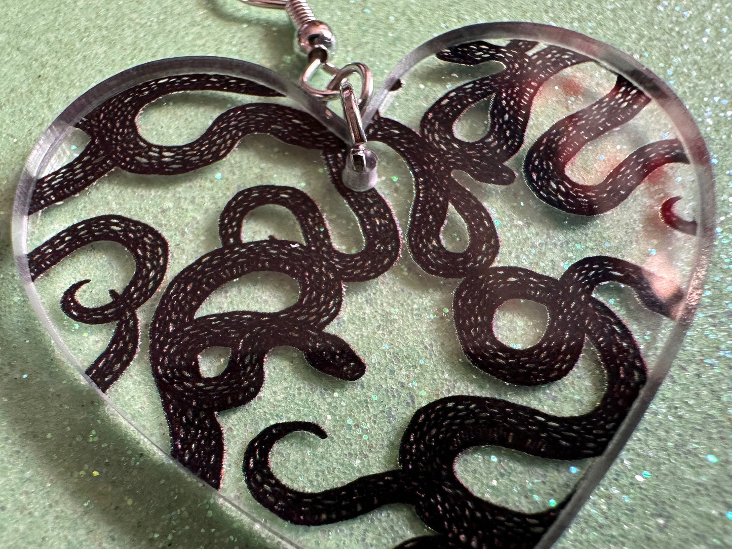 Snake Earrings: Laser Cut Acrylic Snakes, Reptile, Zoo, Nope Rope, Halloween, Cobra, Animals, Black Snakes, Best Gifts for Her/Him/Them
