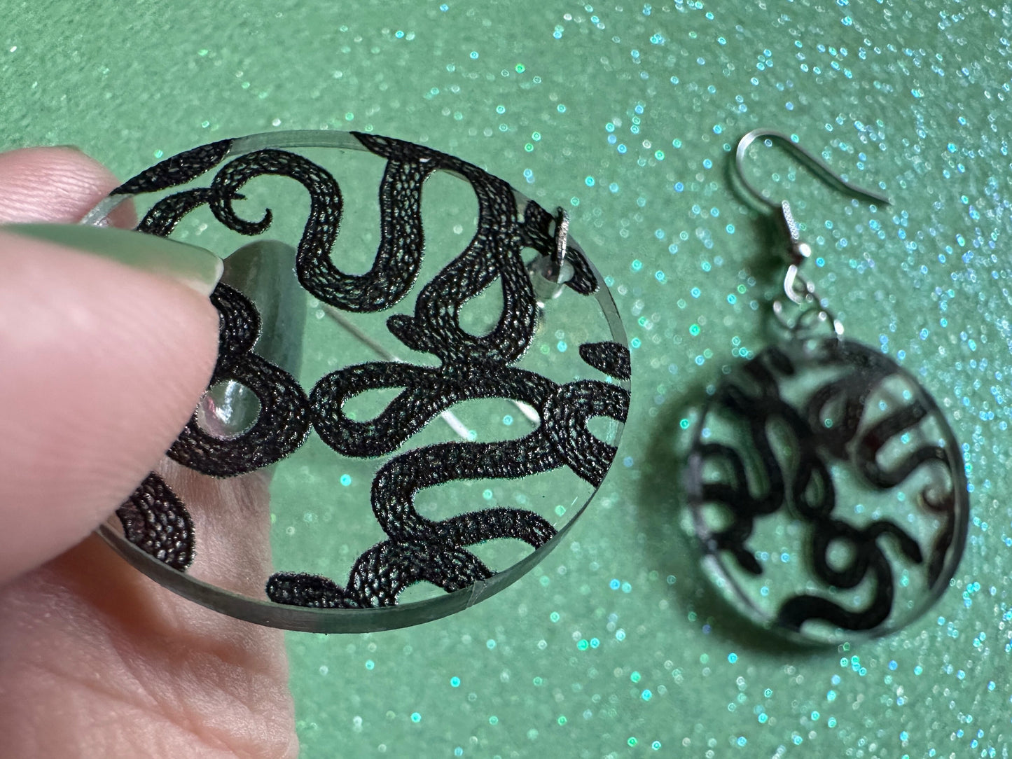 Snake Earrings: Laser Cut Acrylic Snakes, Reptile, Zoo, Nope Rope, Halloween, Cobra, Animals, Black Snakes, Best Gifts for Her/Him/Them
