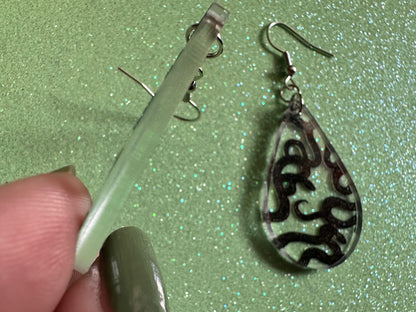 Snake Earrings: Laser Cut Acrylic Snakes, Reptile, Zoo, Nope Rope, Halloween, Cobra, Animals, Black Snakes, Best Gifts for Her/Him/Them