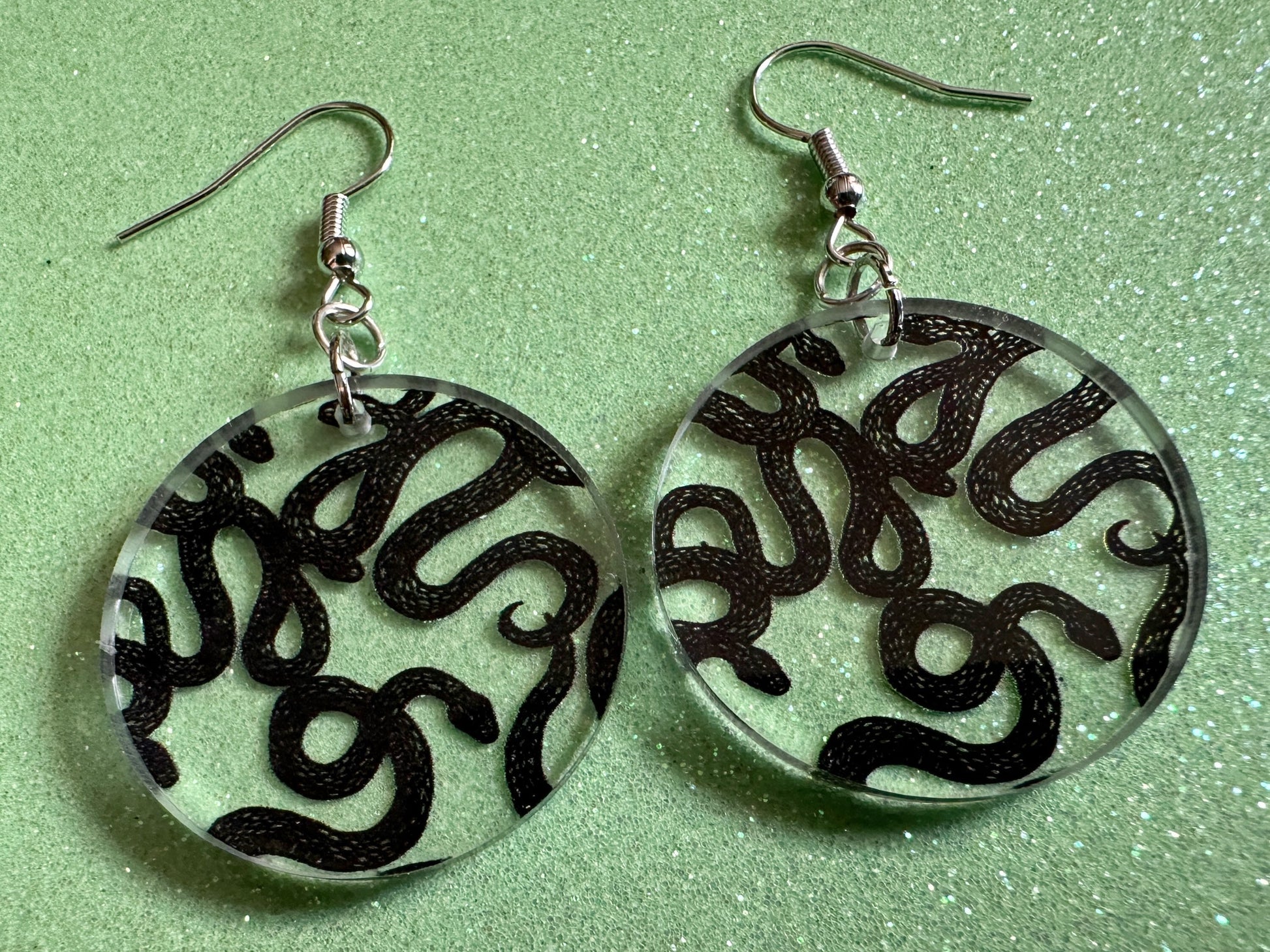 Snake Earrings: Laser Cut Acrylic Snakes, Reptile, Zoo, Nope Rope, Halloween, Cobra, Animals, Black Snakes, Best Gifts for Her/Him/Them
