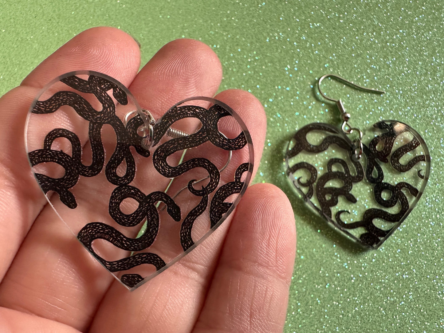 Snake Earrings: Laser Cut Acrylic Snakes, Reptile, Zoo, Nope Rope, Halloween, Cobra, Animals, Black Snakes, Best Gifts for Her/Him/Them