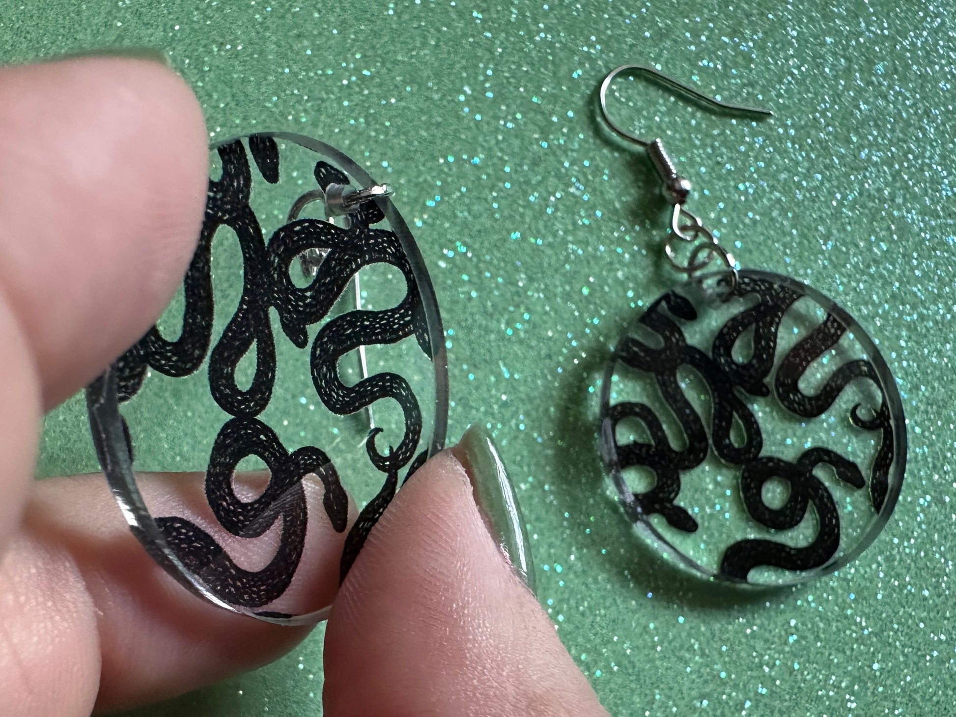 Snake Earrings: Laser Cut Acrylic Snakes, Reptile, Zoo, Nope Rope, Halloween, Cobra, Animals, Black Snakes, Best Gifts for Her/Him/Them