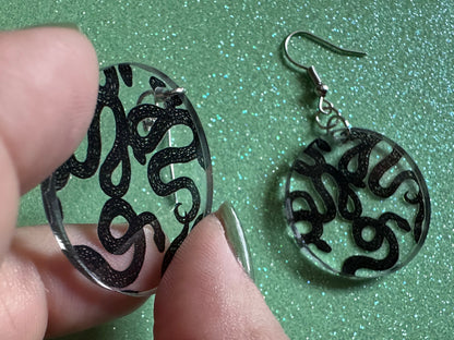 Snake Earrings: Laser Cut Acrylic Snakes, Reptile, Zoo, Nope Rope, Halloween, Cobra, Animals, Black Snakes, Best Gifts for Her/Him/Them