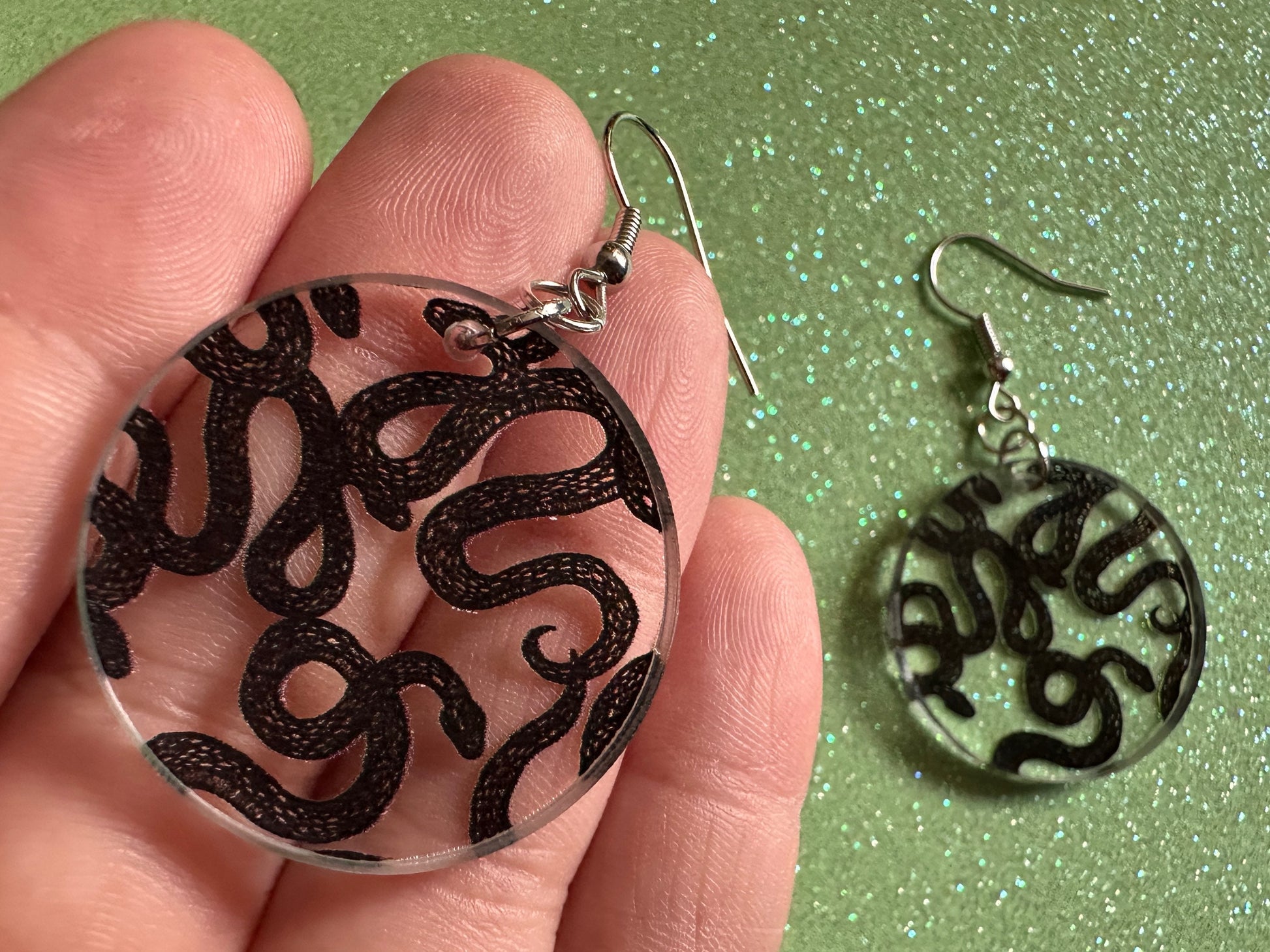 Snake Earrings: Laser Cut Acrylic Snakes, Reptile, Zoo, Nope Rope, Halloween, Cobra, Animals, Black Snakes, Best Gifts for Her/Him/Them