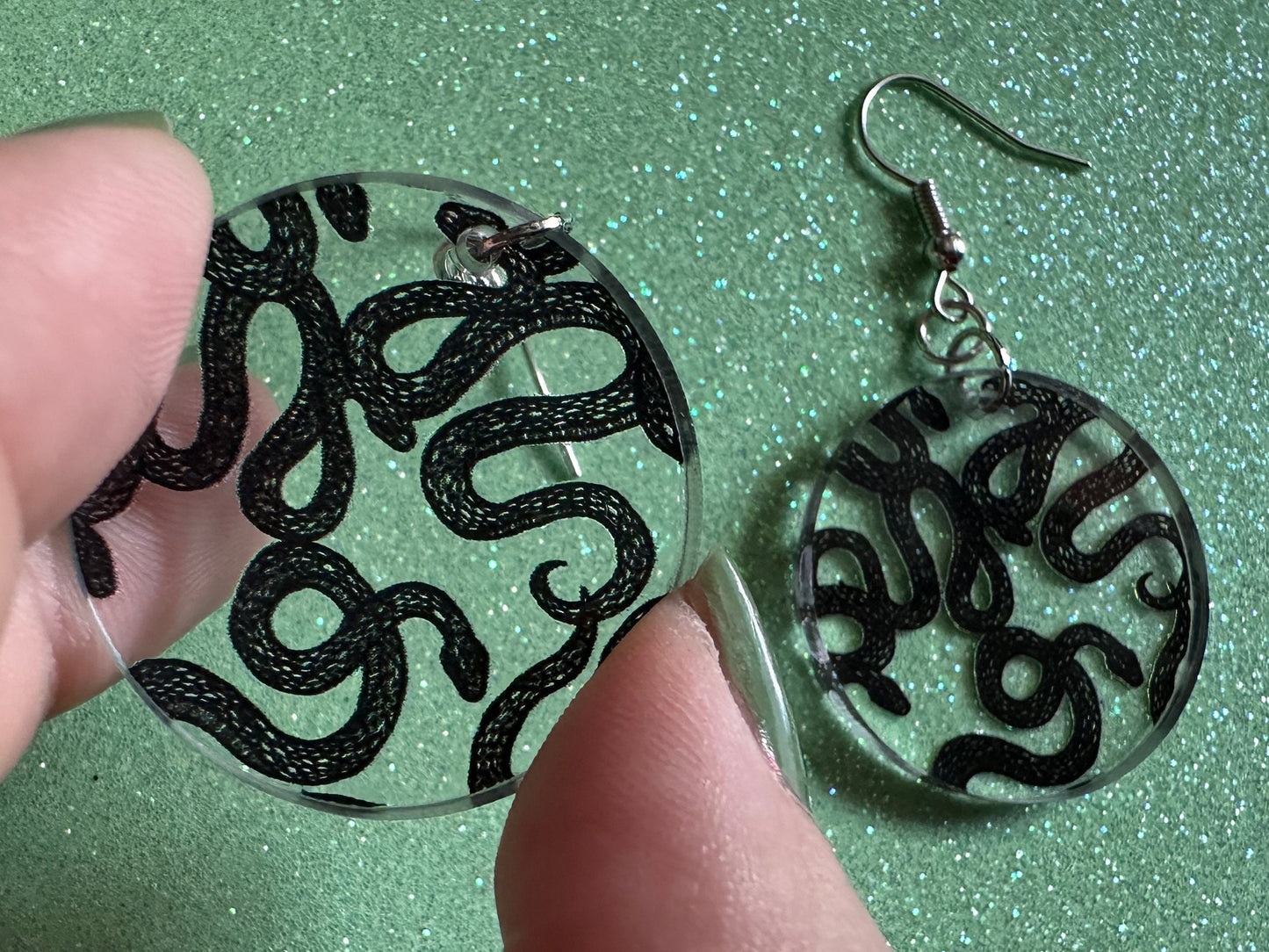 Snake Earrings: Laser Cut Acrylic Snakes, Reptile, Zoo, Nope Rope, Halloween, Cobra, Animals, Black Snakes, Best Gifts for Her/Him/Them