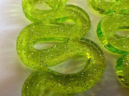 Snake Earrings: Laser Cut Acrylic Snakes, Reptile, Zoo, Nope Rope Halloween Cobra Animals, Shiny Green Earrings, Best Gifts for Her/Him/Them