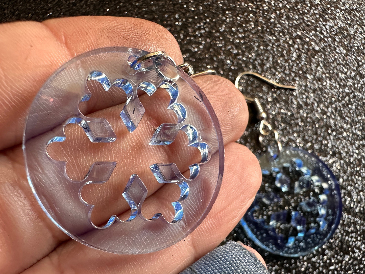 Snowflake Earrings: Laser Cut Acrylic Snowflakes, Christmas, Stormy Weather, Snowing, Snow Storm, Winter, X-mas Best Gifts for Her/Him/Them