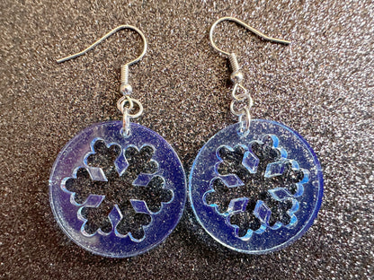 Snowflake Earrings: Laser Cut Acrylic Snowflakes, Christmas, Stormy Weather, Snowing, Snow Storm, Winter, X-mas Best Gifts for Her/Him/Them