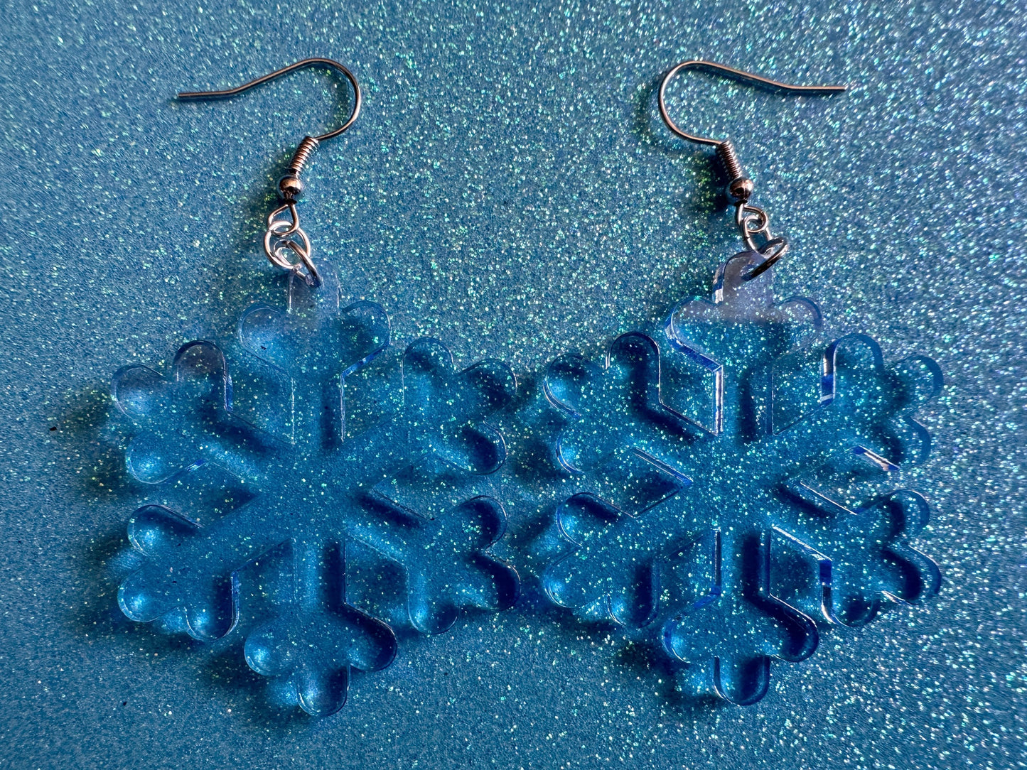 Snowflake Earrings: Laser Cut Acrylic Snowflakes, Christmas, Stormy Weather, Snowing, Snow Storm, X-mas, Xmas, Best Gifts for Her/Him/Them