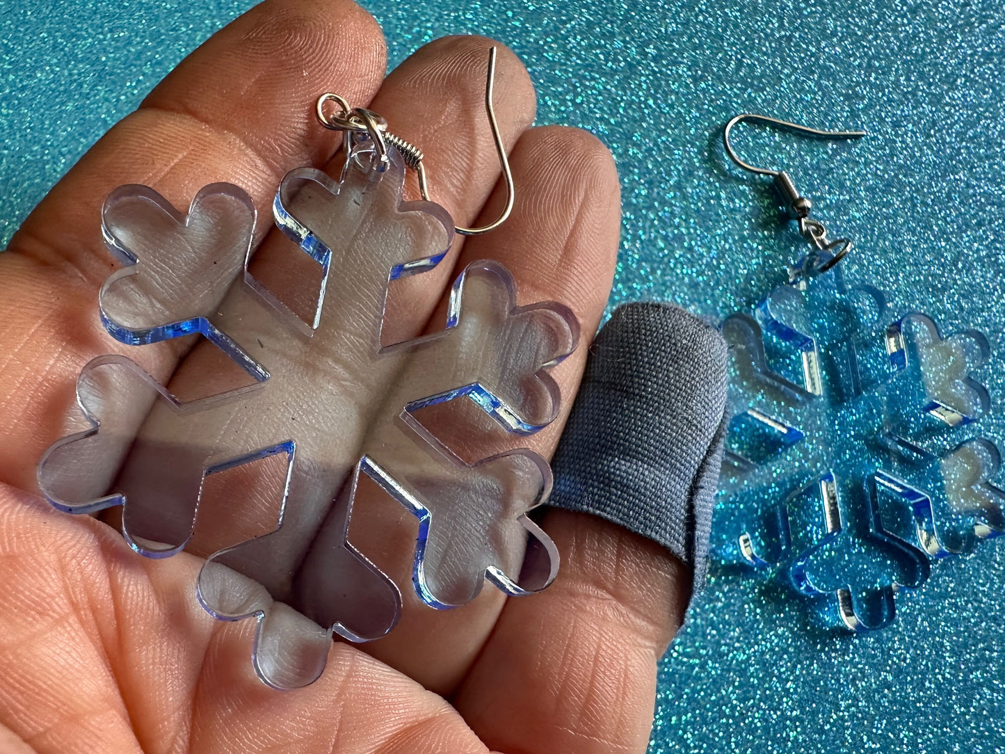 Snowflake Earrings: Laser Cut Acrylic Snowflakes, Christmas, Stormy Weather, Snowing, Snow Storm, X-mas, Xmas, Best Gifts for Her/Him/Them