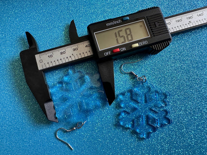 Snowflake Earrings: Laser Cut Acrylic Snowflakes, Christmas, Stormy Weather, Snowing, Snow Storm, X-mas, Xmas, Best Gifts for Her/Him/Them