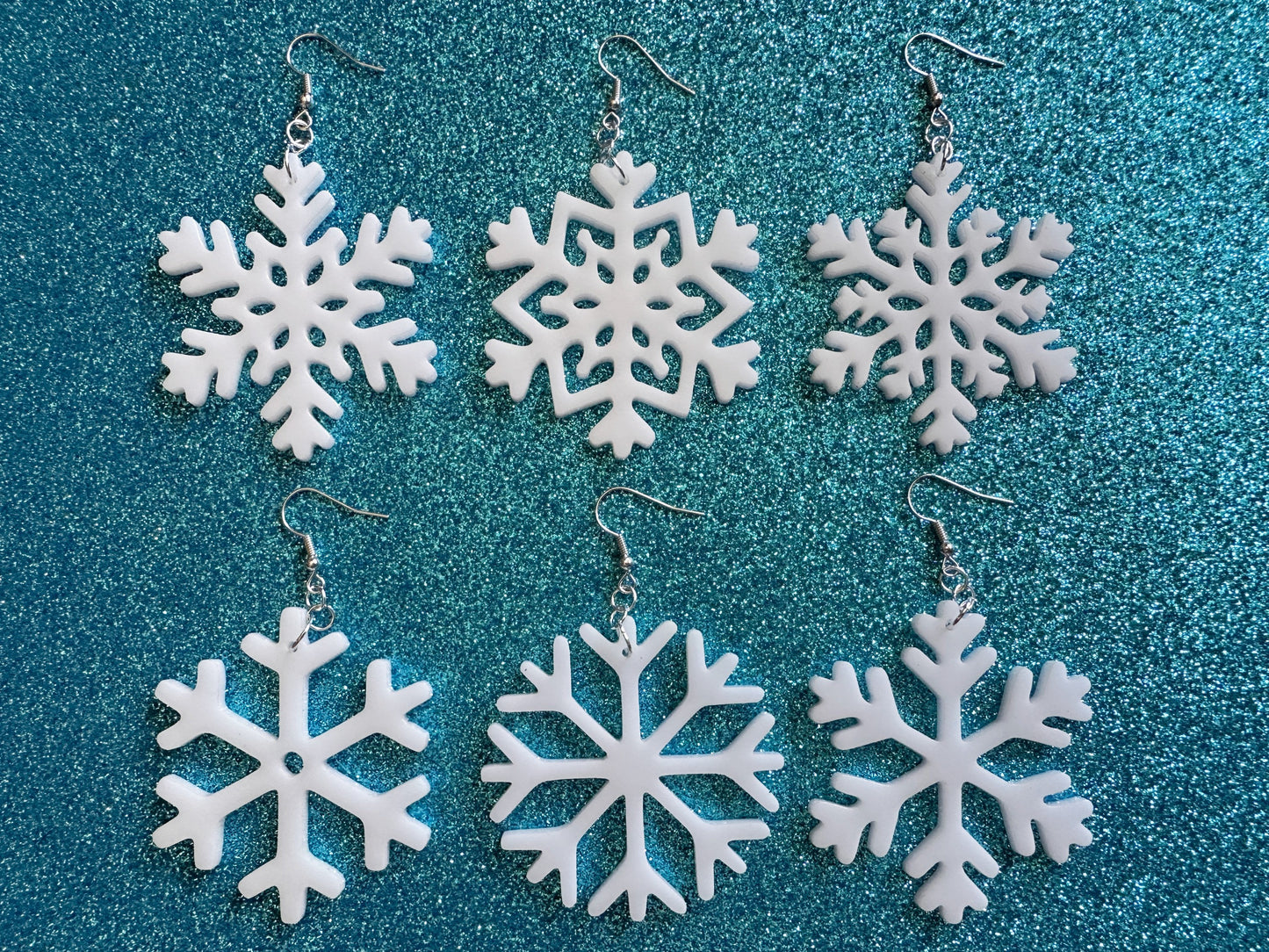 Snowflake Earrings: Laser Cut Acrylic Snowflakes, Stormy Weather, Snowing, Snow Storm, Winter, Best Gifts for Her/Him/Them