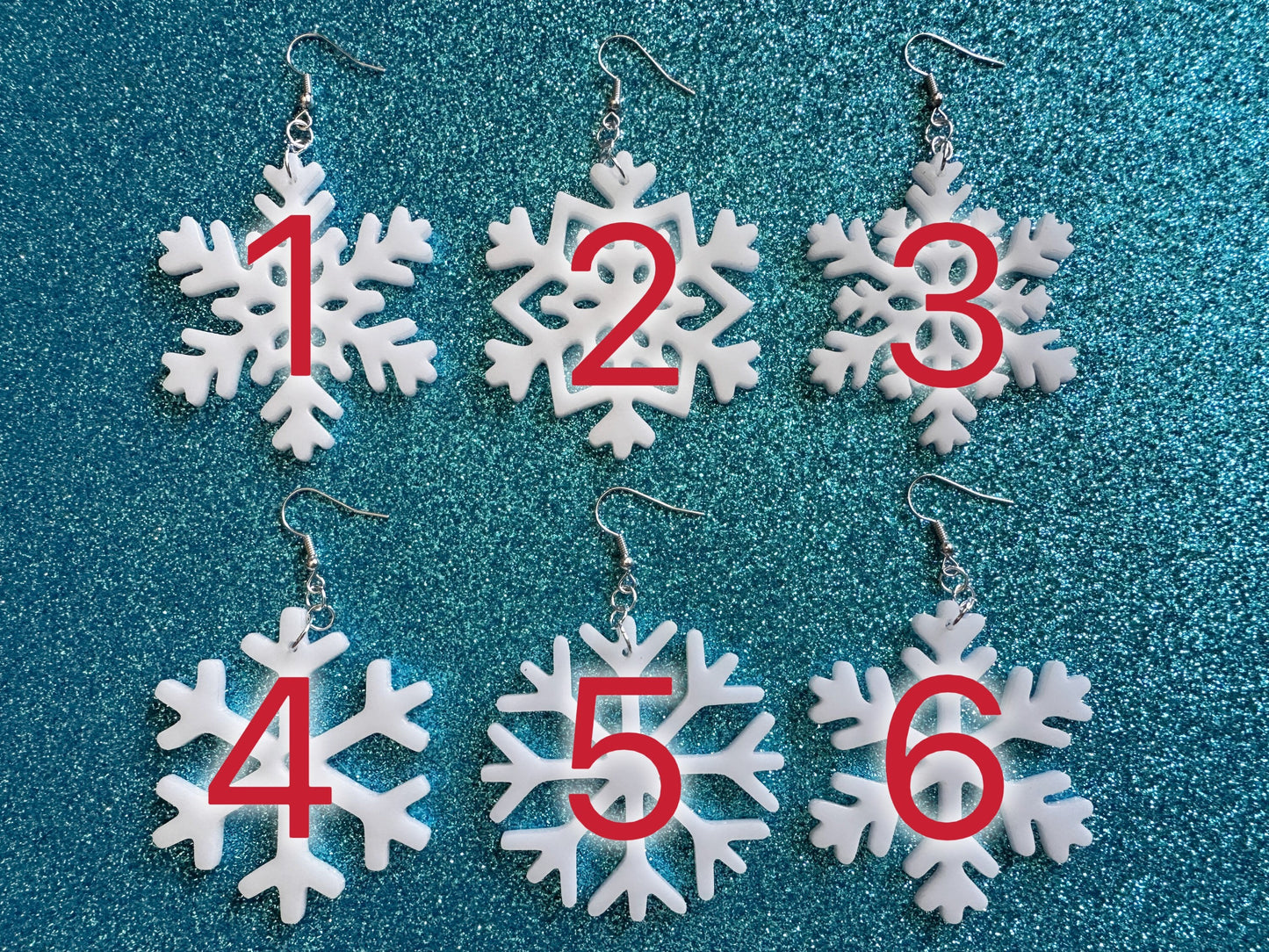 Snowflake Earrings: Laser Cut Acrylic Snowflakes, Stormy Weather, Snowing, Snow Storm, Winter, Best Gifts for Her/Him/Them
