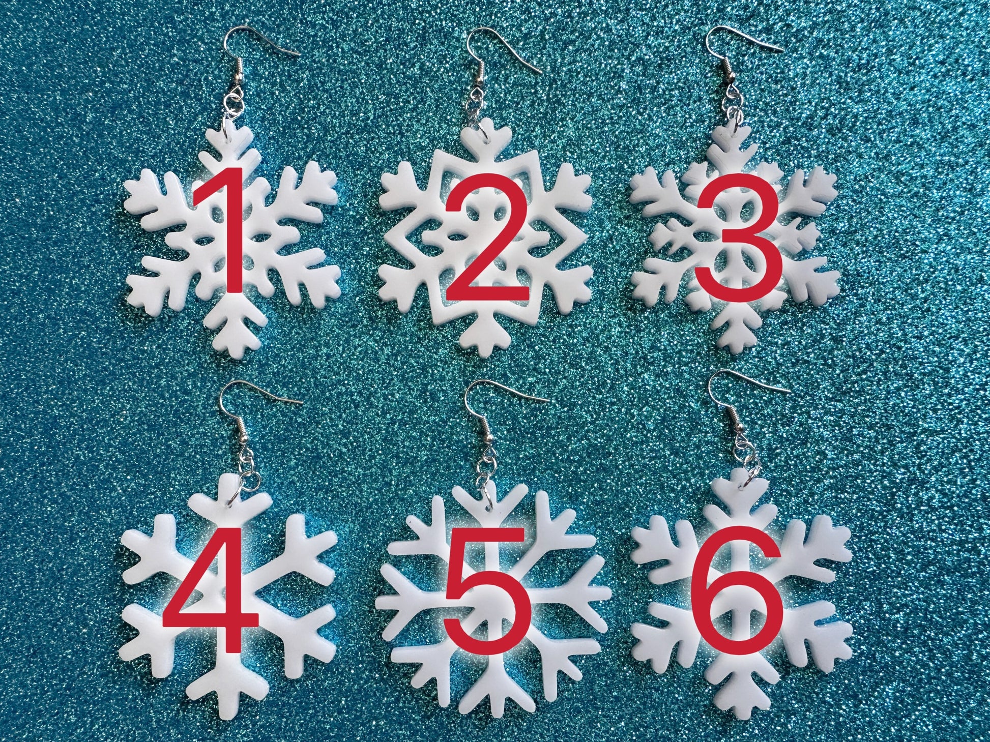 Snowflake Earrings: Laser Cut Acrylic Snowflakes, Stormy Weather, Snowing, Snow Storm, Winter, Best Gifts for Her/Him/Them
