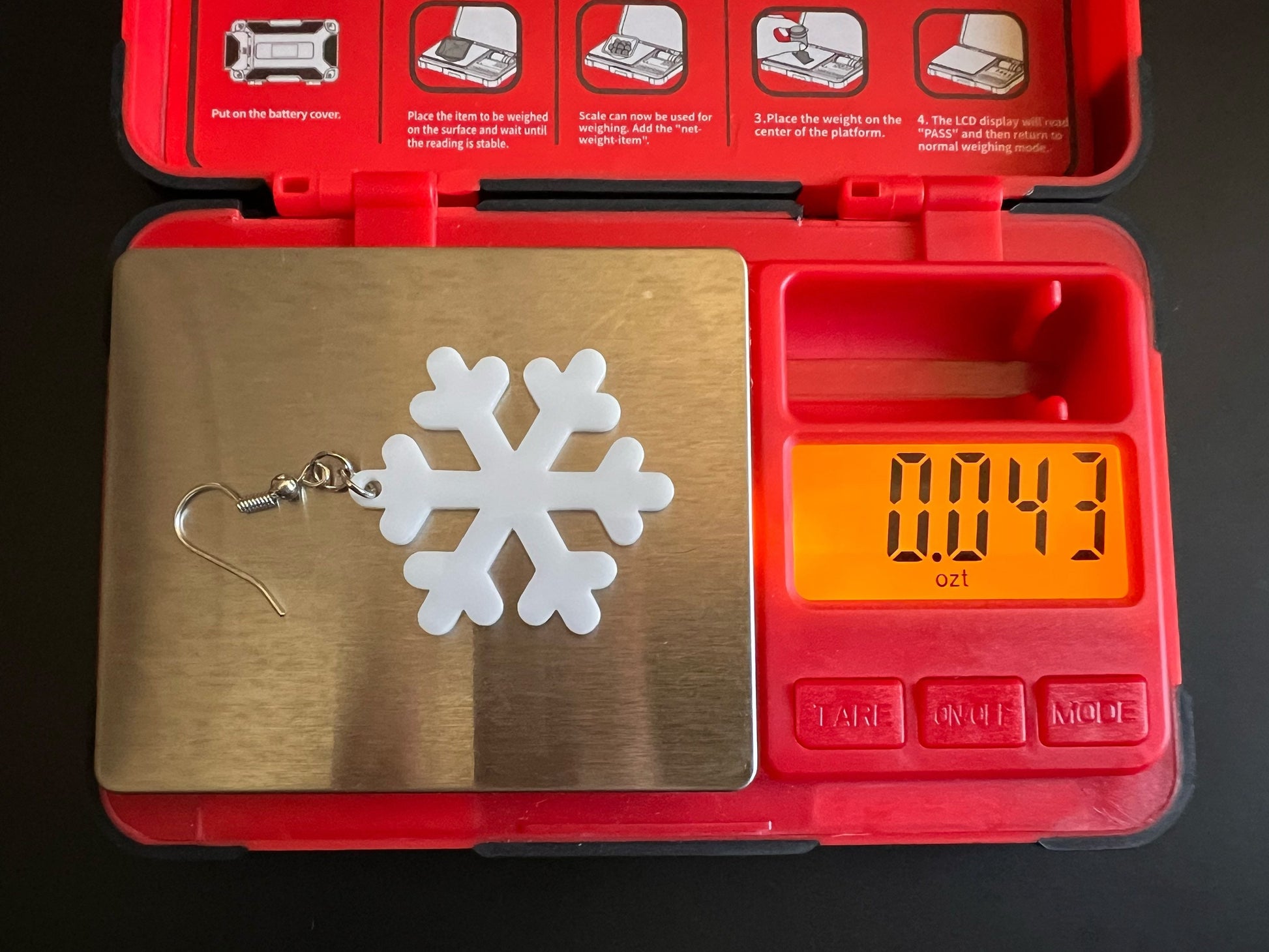 Snowflake Earrings: Laser Cut Acrylic Snowflakes, Stormy Weather, Snowing, Snow Storm, Winter, Best Gifts for Her/Him/Them