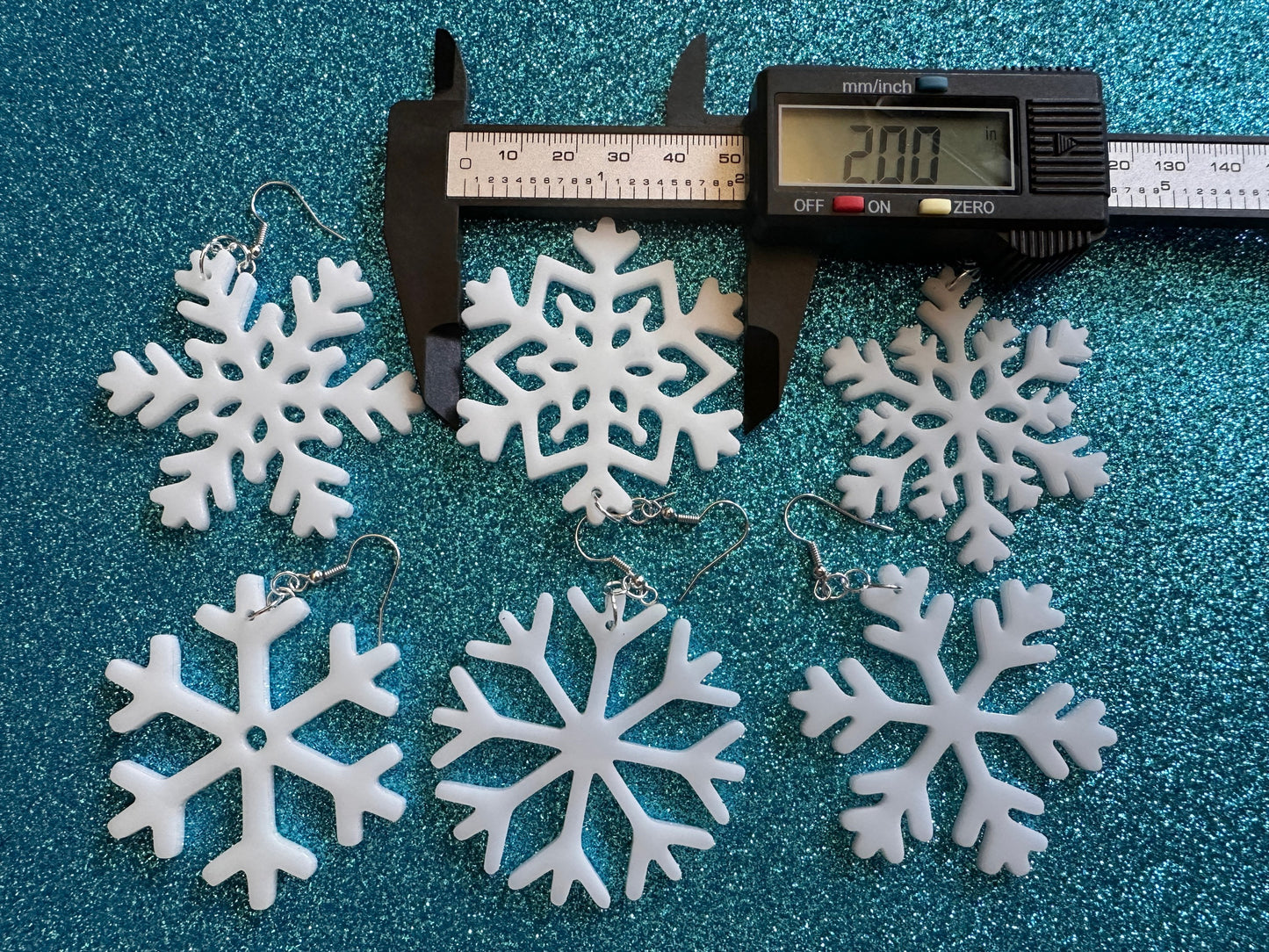 Snowflake Earrings: Laser Cut Acrylic Snowflakes, Stormy Weather, Snowing, Snow Storm, Winter, Best Gifts for Her/Him/Them