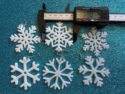 Snowflake Earrings: Laser Cut Acrylic Snowflakes, Stormy Weather, Snowing, Snow Storm, Winter, Best Gifts for Her/Him/Them