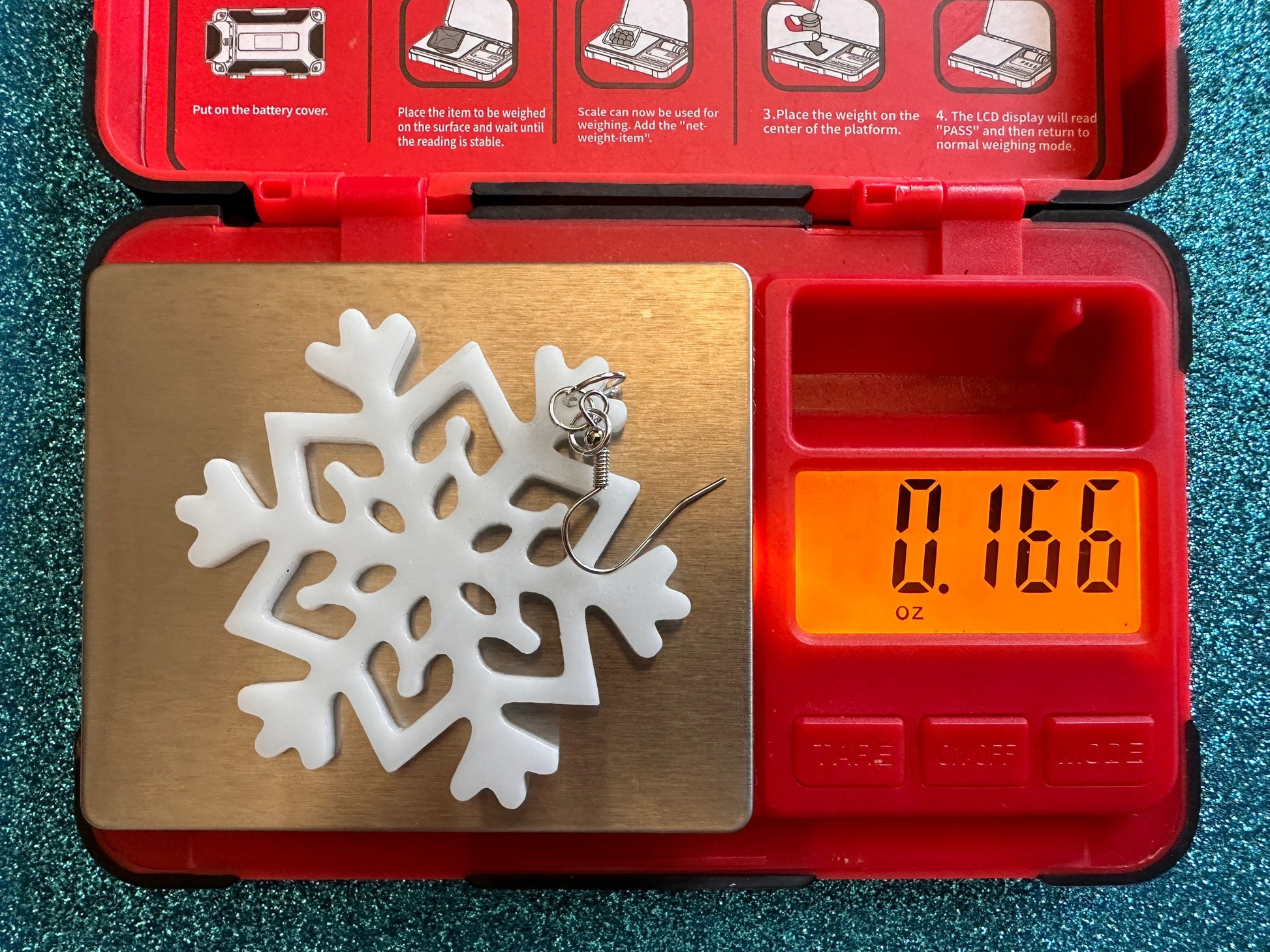 Snowflake Earrings: Laser Cut Acrylic Snowflakes, Stormy Weather, Snowing, Snow Storm, Winter, Best Gifts for Her/Him/Them