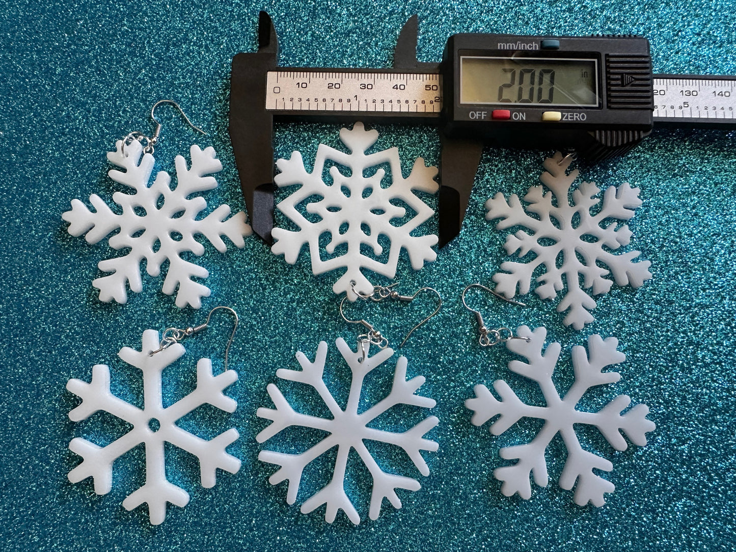 Snowflake Earrings: Laser Cut Acrylic Snowflakes, Stormy Weather, Snowing, Snow Storm, Winter, Best Gifts for Her/Him/Them