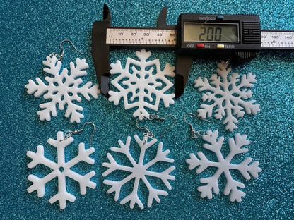 Snowflake Earrings: Laser Cut Acrylic Snowflakes, Stormy Weather, Snowing, Snow Storm, Winter, Best Gifts for Her/Him/Them