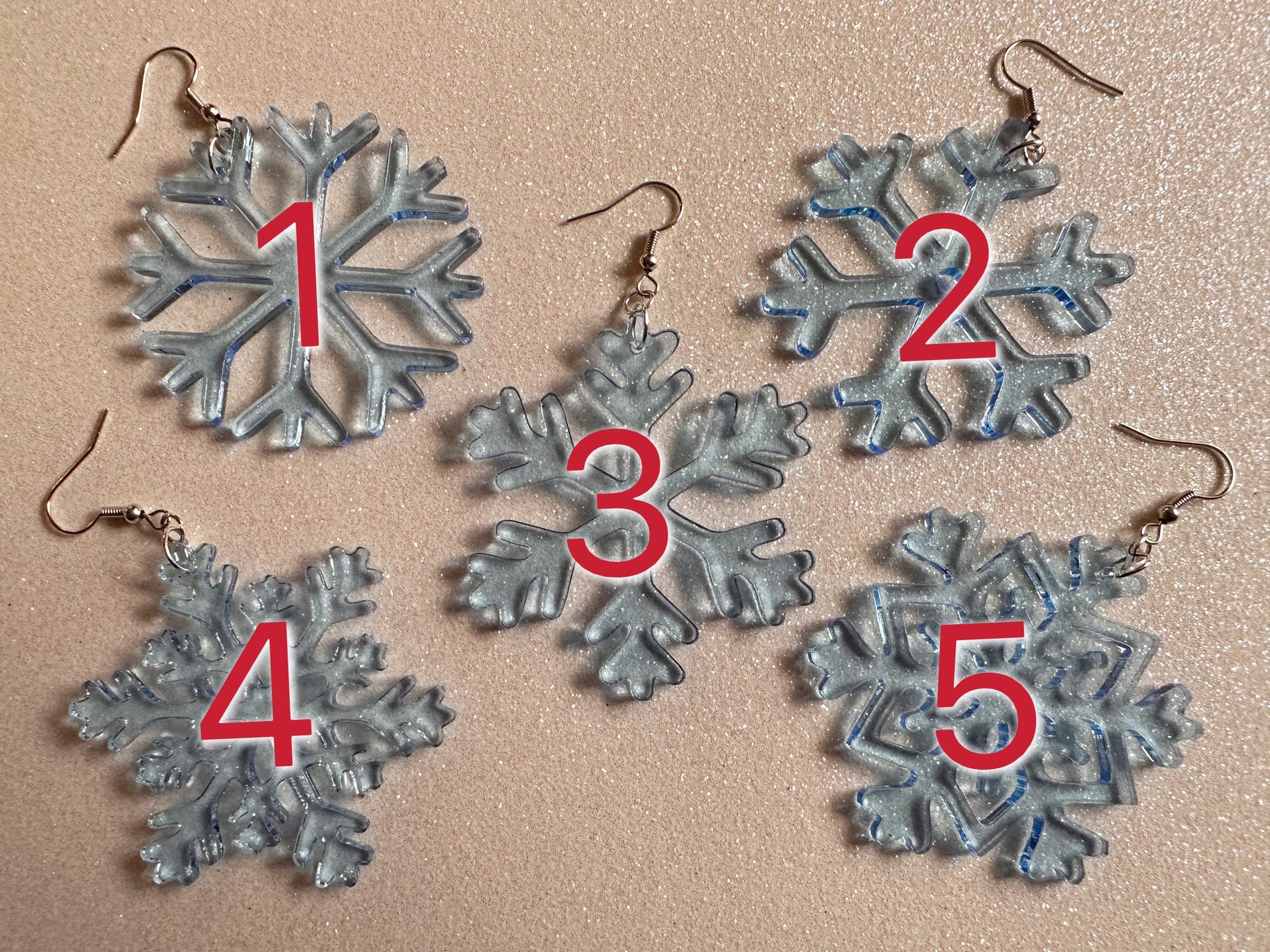 Snowflake Earrings: Laser Cut Acrylic Snowflakes, Stormy Weather, Snowing, Snow Storm, Winter, Gifts for Her/Him/Them