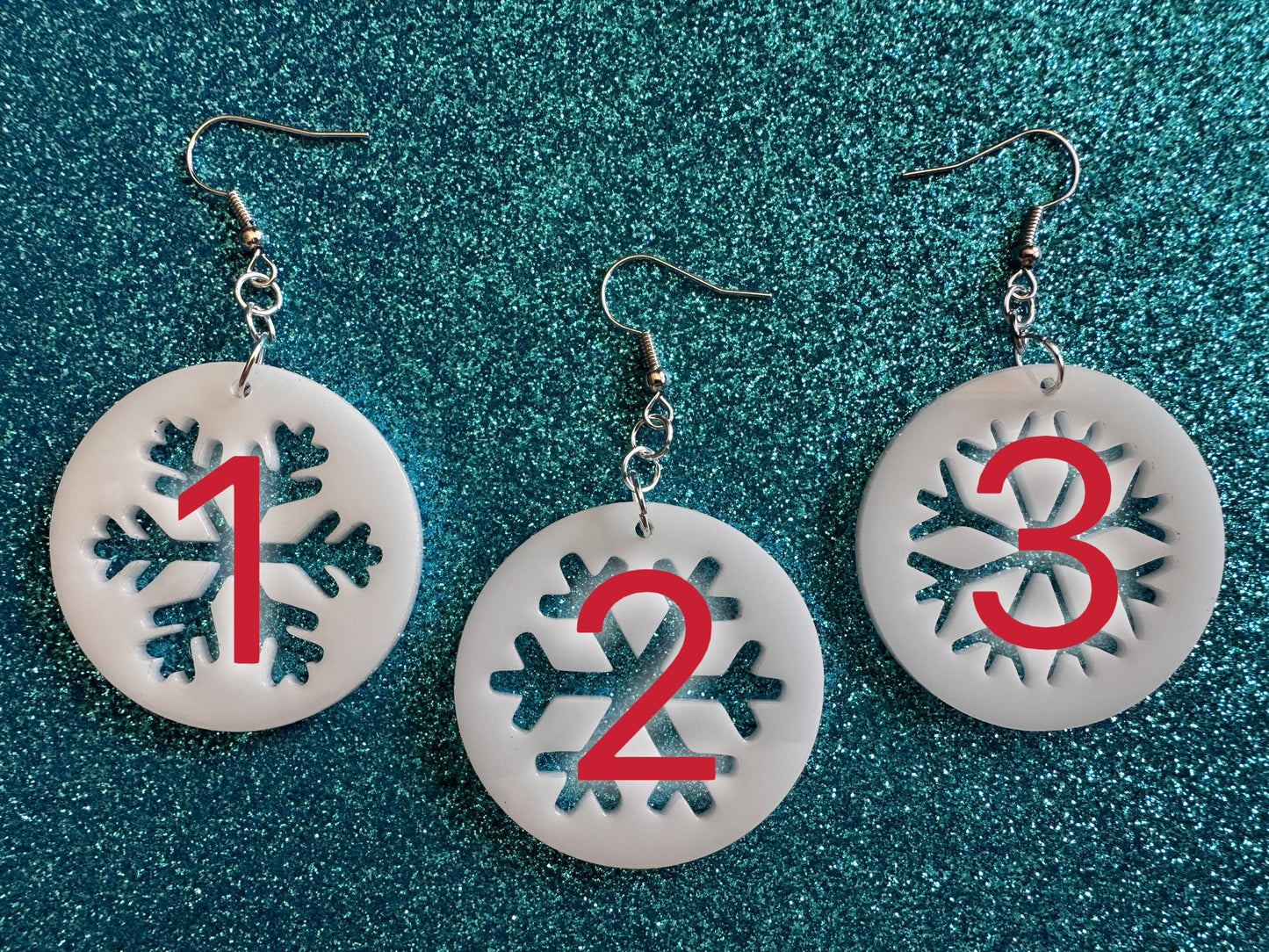 Snowflake Earrings: Laser Cut Acrylic Snowflakes, Stormy Weather, Snowing, Snow Storm, Winter, Xmas, X-mas, Best Gifts for Her/Him/Them