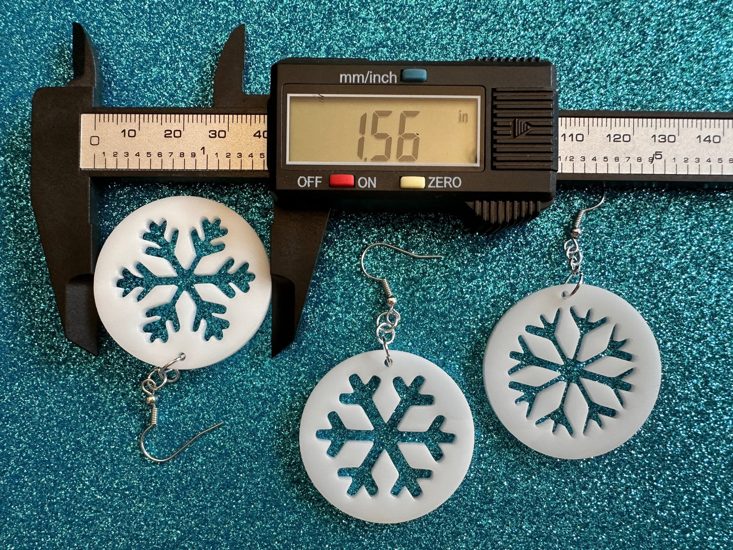 Snowflake Earrings: Laser Cut Acrylic Snowflakes, Stormy Weather, Snowing, Snow Storm, Winter, Xmas, X-mas, Best Gifts for Her/Him/Them