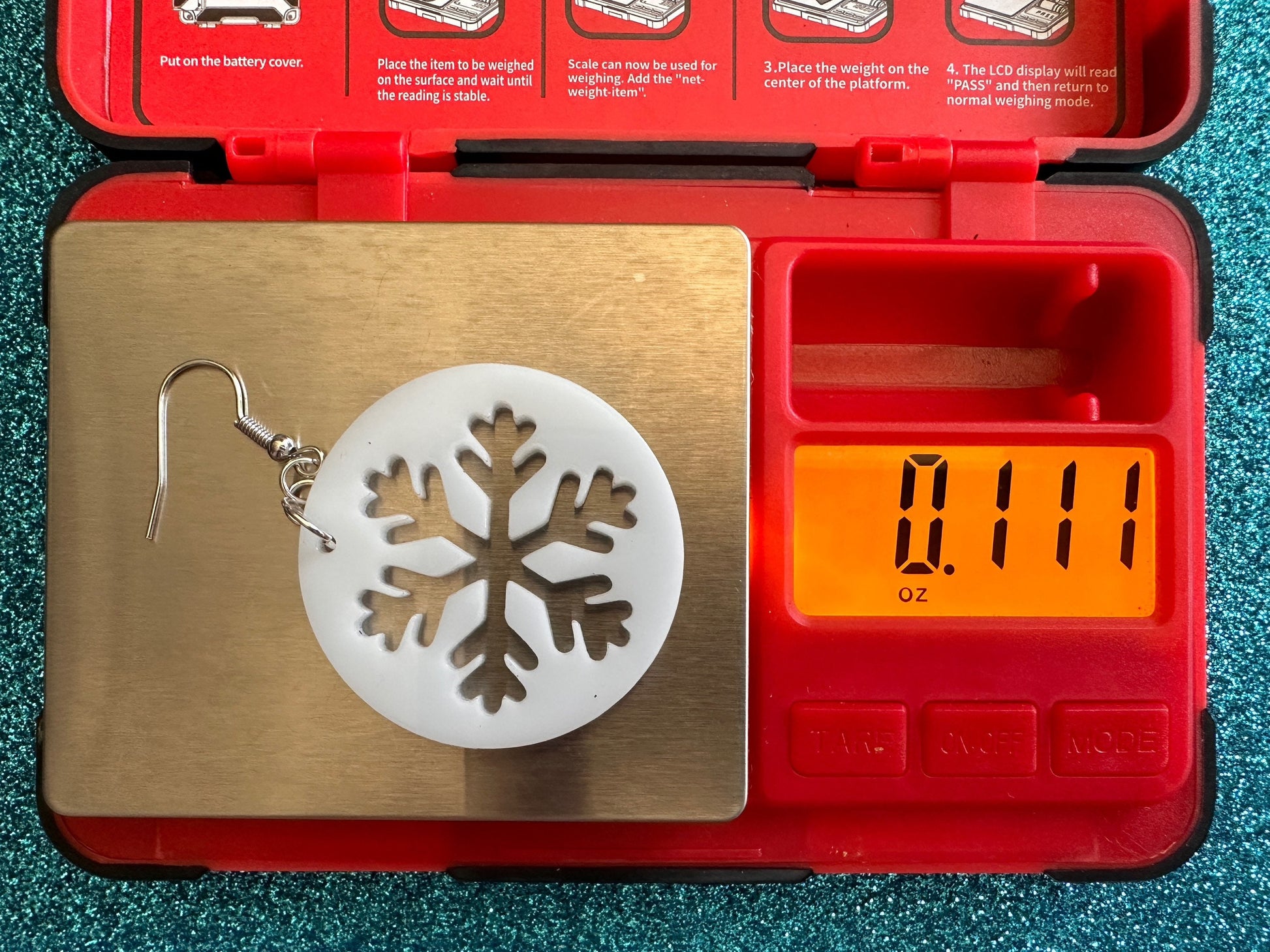 Snowflake Earrings: Laser Cut Acrylic Snowflakes, Stormy Weather, Snowing, Snow Storm, Winter, Xmas, X-mas, Best Gifts for Her/Him/Them