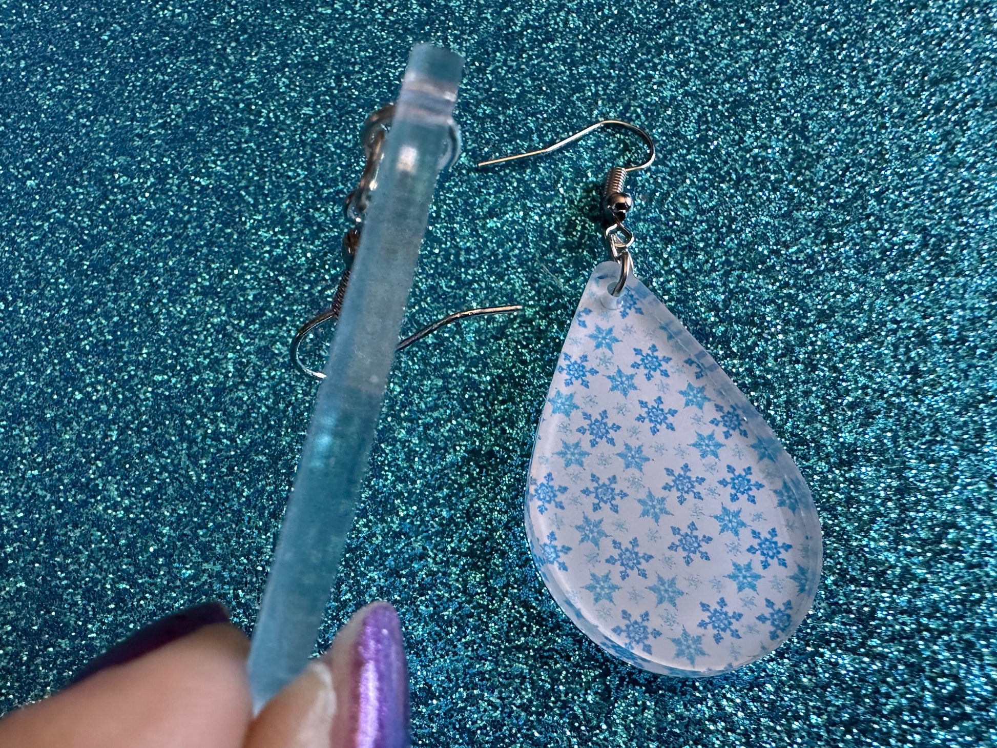 Snowflake Earrings: Laser Cut Acrylic Snowflakes, Teardrop Earrings, White Christmas, Snowing, Snow Storm, Winter, Gifts for Her/Him/Them