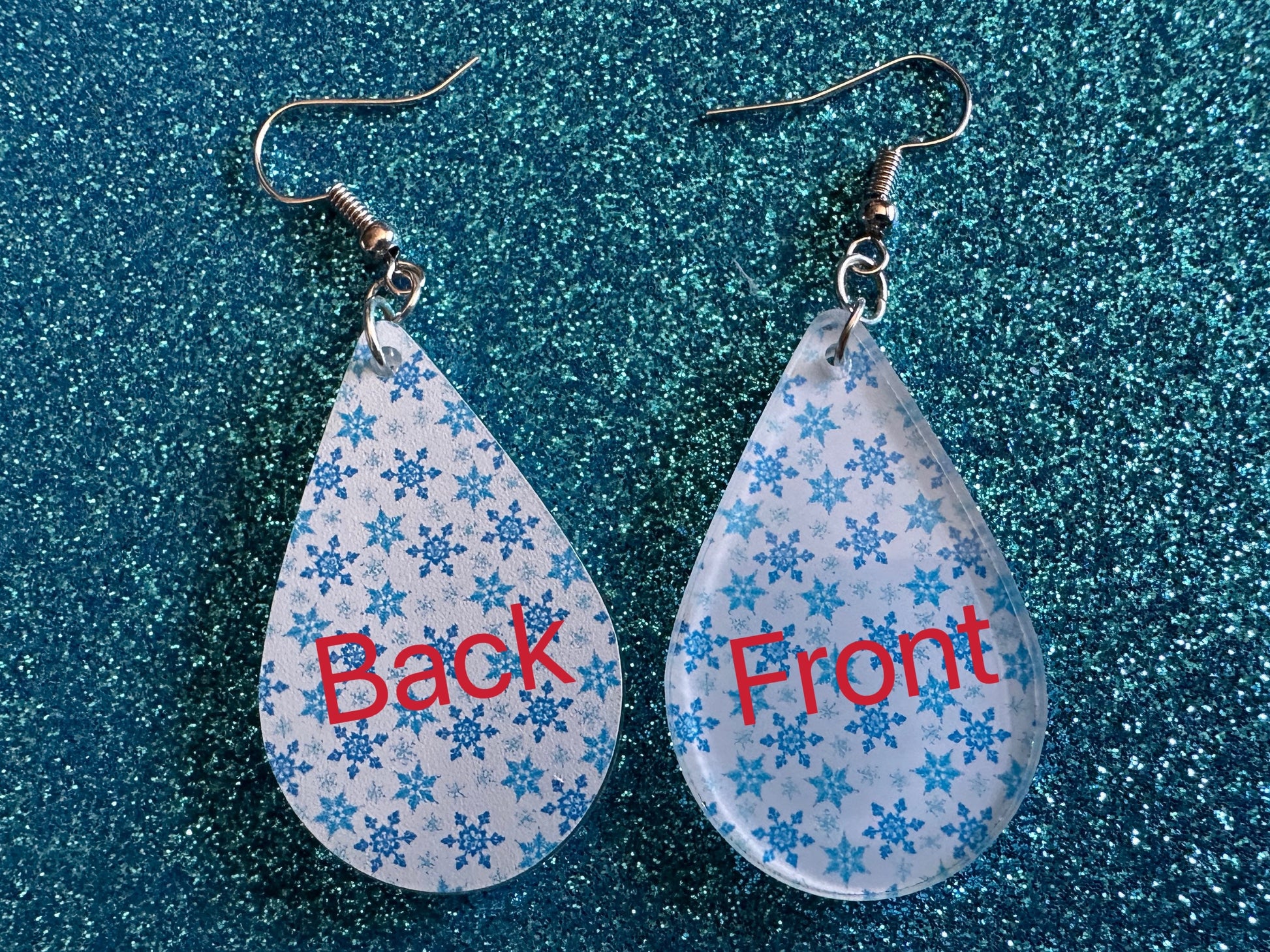 Snowflake Earrings: Laser Cut Acrylic Snowflakes, Teardrop Earrings, White Christmas, Snowing, Snow Storm, Winter, Gifts for Her/Him/Them