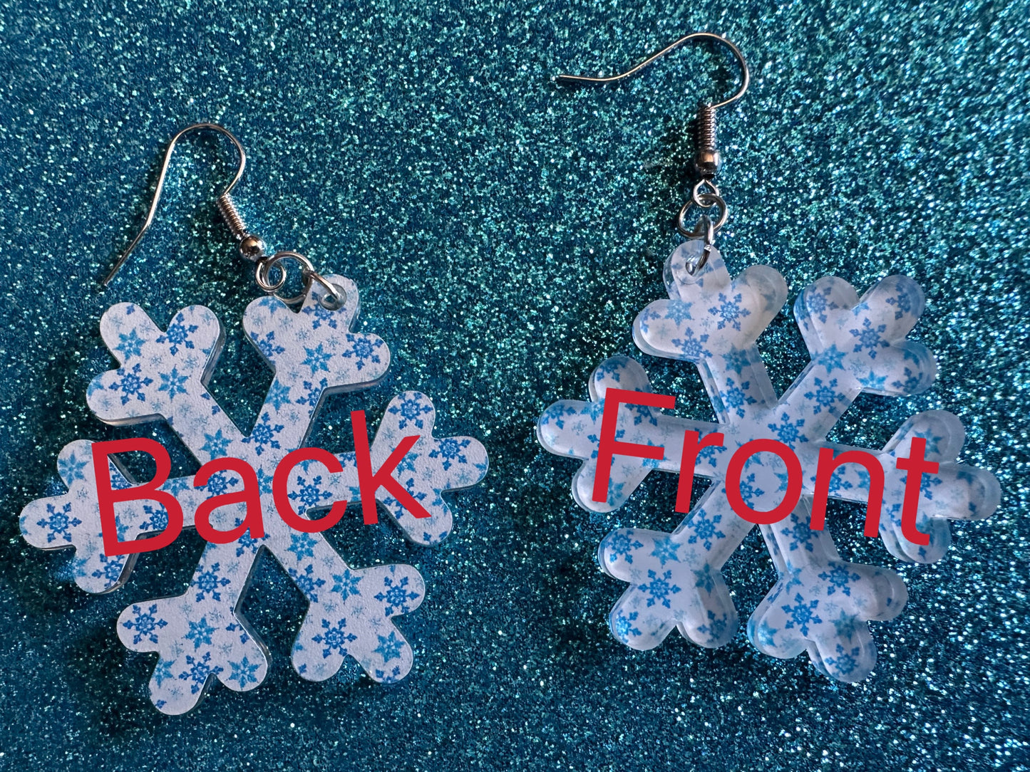 Snowflake Earrings: Laser Cut Acrylic Snowflakes, White Christmas, Stormy Weather, Snowing, Snow Storm, Winter, Gifts for Her/Him/Them