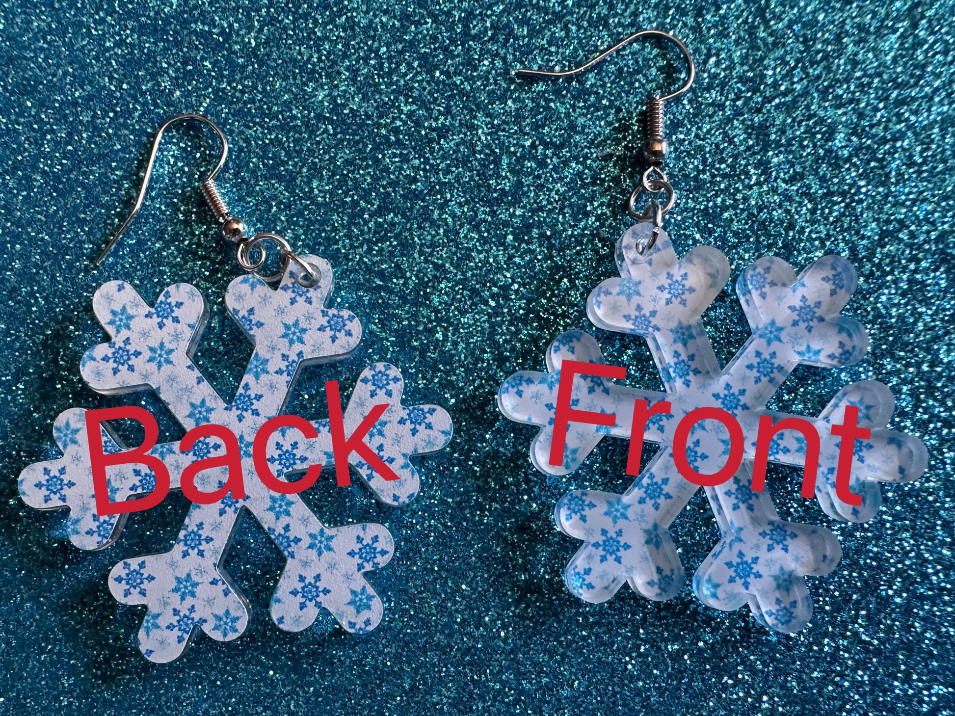 Snowflake Earrings: Laser Cut Acrylic Snowflakes, White Christmas, Stormy Weather, Snowing, Snow Storm, Winter, Gifts for Her/Him/Them