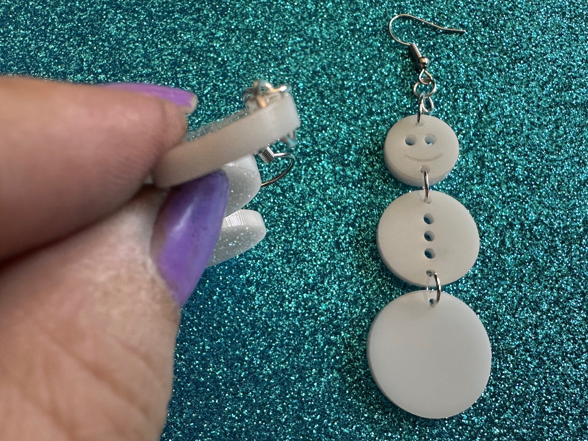 Snowman Earrings: Laser Cut Acrylic Snowmen, Snow Person, Christmas, Holidays, X-mas, Xmas, Snow, Winter, Best Gifts for Her/Him/Them
