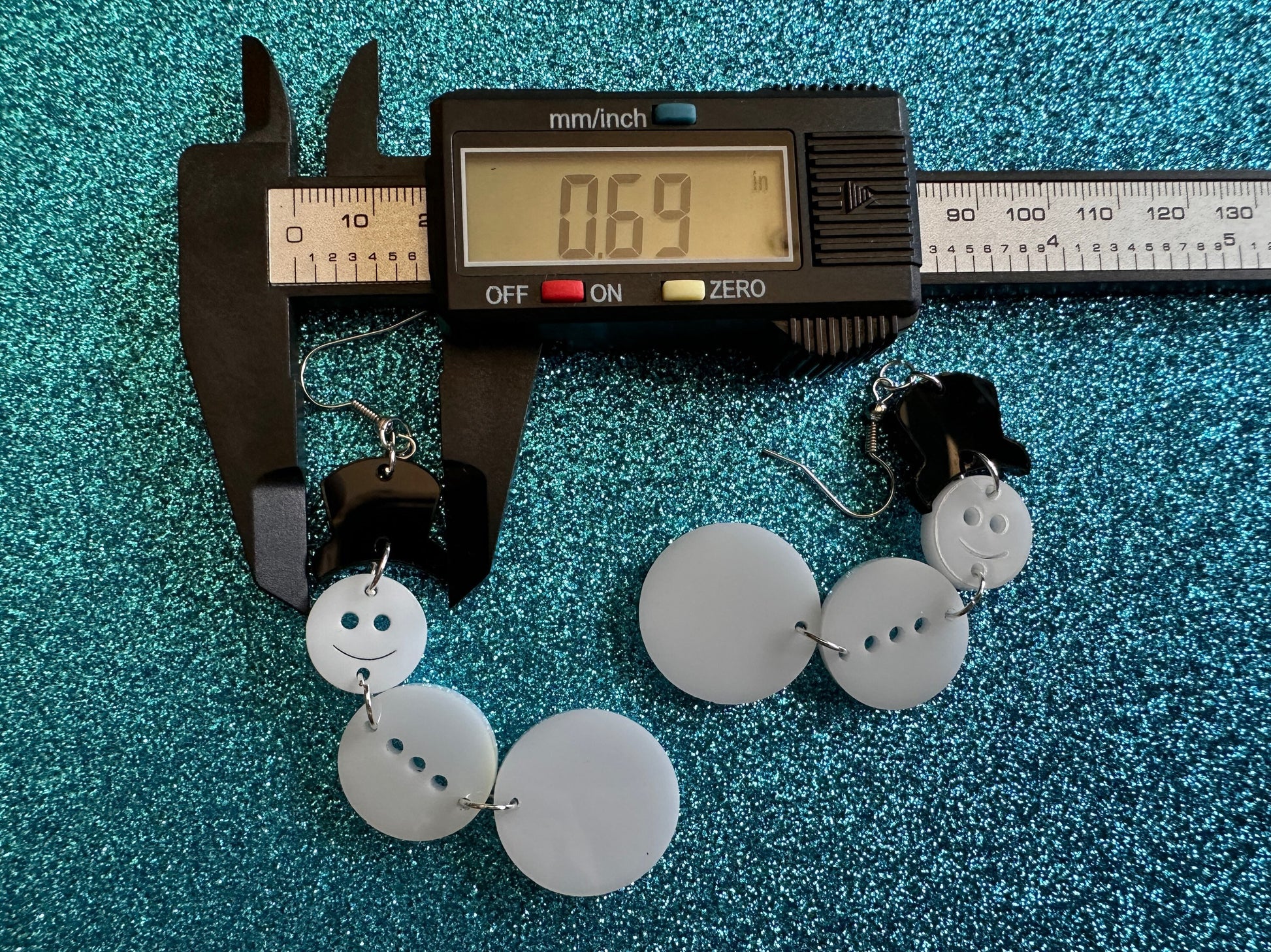 Snowman Earrings: Laser Cut Acrylic Snowmen with Hats, Snow Person, Christmas, Holidays, X-mas, Xmas, Snow, Winter, Gifts for Her/Him/Them