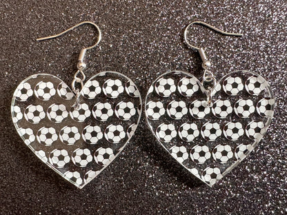 Soccer Earrings: Laser Cut Acrylic Soccer Balls, European Football, Sports Team, Sport Teams, Football, FIFA, Best Gifts for Her/Him/Them