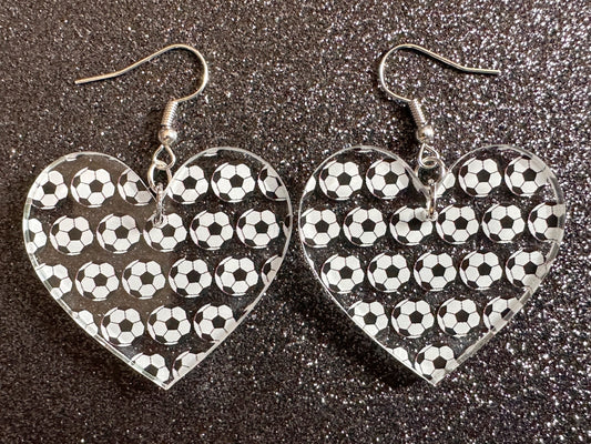 Soccer Earrings: Laser Cut Acrylic Soccer Balls, European Football, Sports Team, Sport Teams, Football, FIFA, Best Gifts for Her/Him/Them