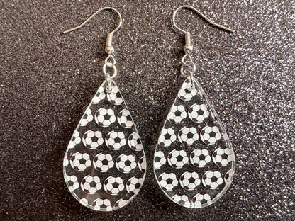 Soccer Earrings: Laser Cut Acrylic Soccer Balls, European Football, Sports Team, Sport Teams, Football, FIFA, Best Gifts for Her/Him/Them