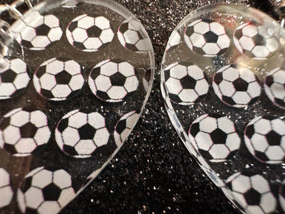Soccer Earrings: Laser Cut Acrylic Soccer Balls, European Football, Sports Team, Sport Teams, Football, FIFA, Best Gifts for Her/Him/Them