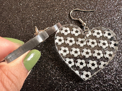 Soccer Earrings: Laser Cut Acrylic Soccer Balls, European Football, Sports Team, Sport Teams, Football, FIFA, Best Gifts for Her/Him/Them