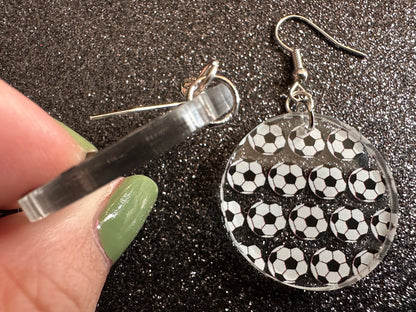Soccer Earrings: Laser Cut Acrylic Soccer Balls, European Football, Sports Team, Sport Teams, Football, FIFA, Best Gifts for Her/Him/Them