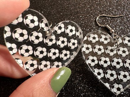 Soccer Earrings: Laser Cut Acrylic Soccer Balls, European Football, Sports Team, Sport Teams, Football, FIFA, Best Gifts for Her/Him/Them