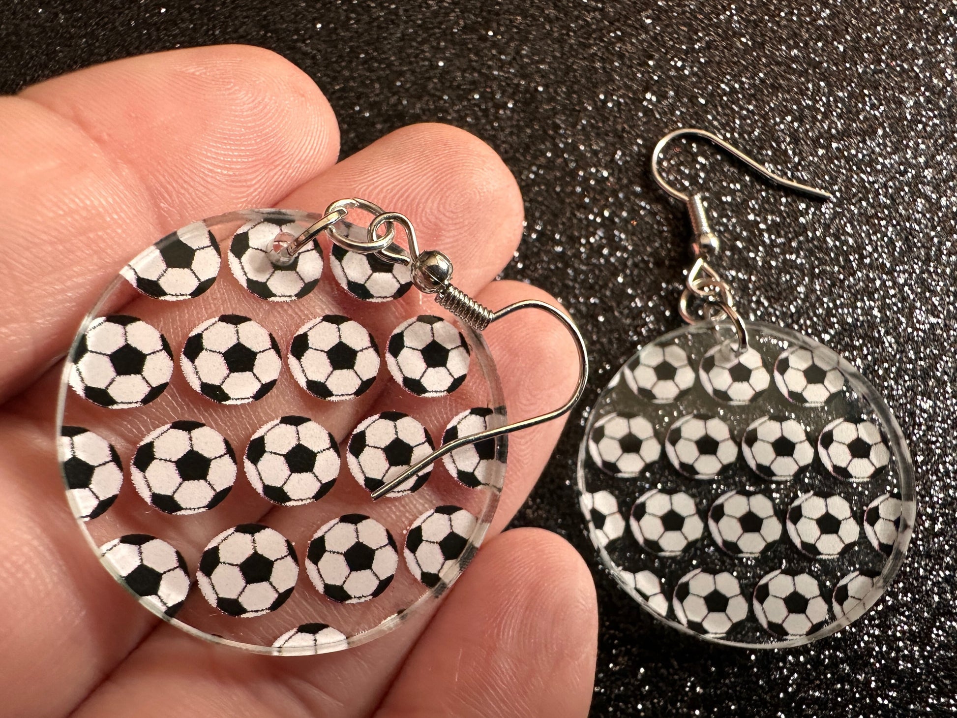 Soccer Earrings: Laser Cut Acrylic Soccer Balls, European Football, Sports Team, Sport Teams, Football, FIFA, Best Gifts for Her/Him/Them