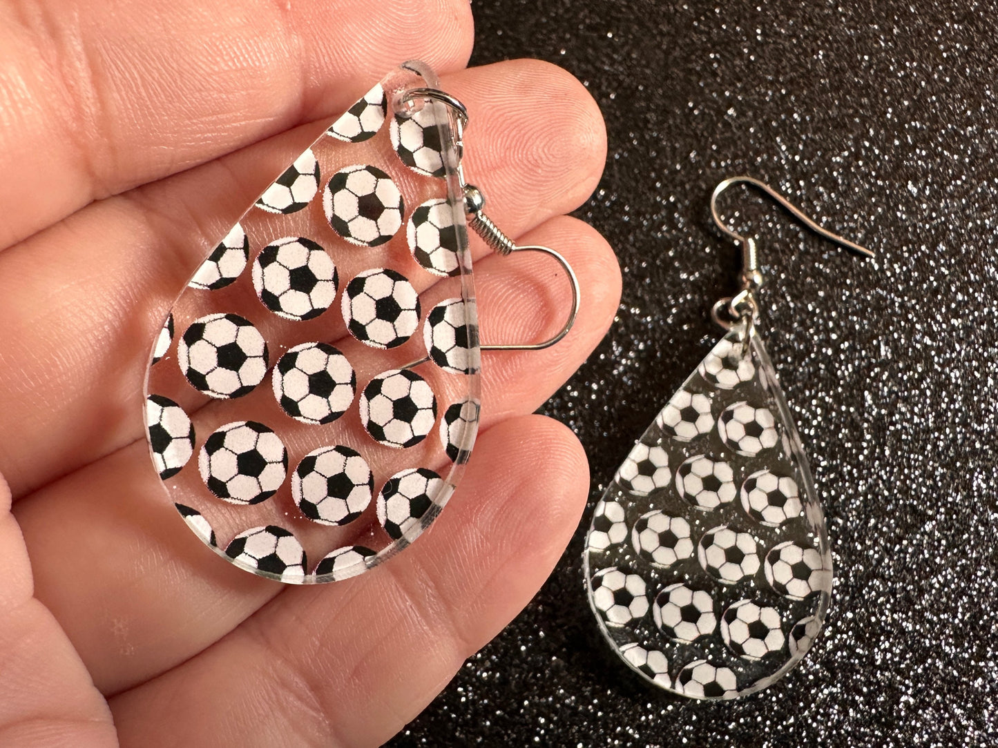 Soccer Earrings: Laser Cut Acrylic Soccer Balls, European Football, Sports Team, Sport Teams, Football, FIFA, Best Gifts for Her/Him/Them