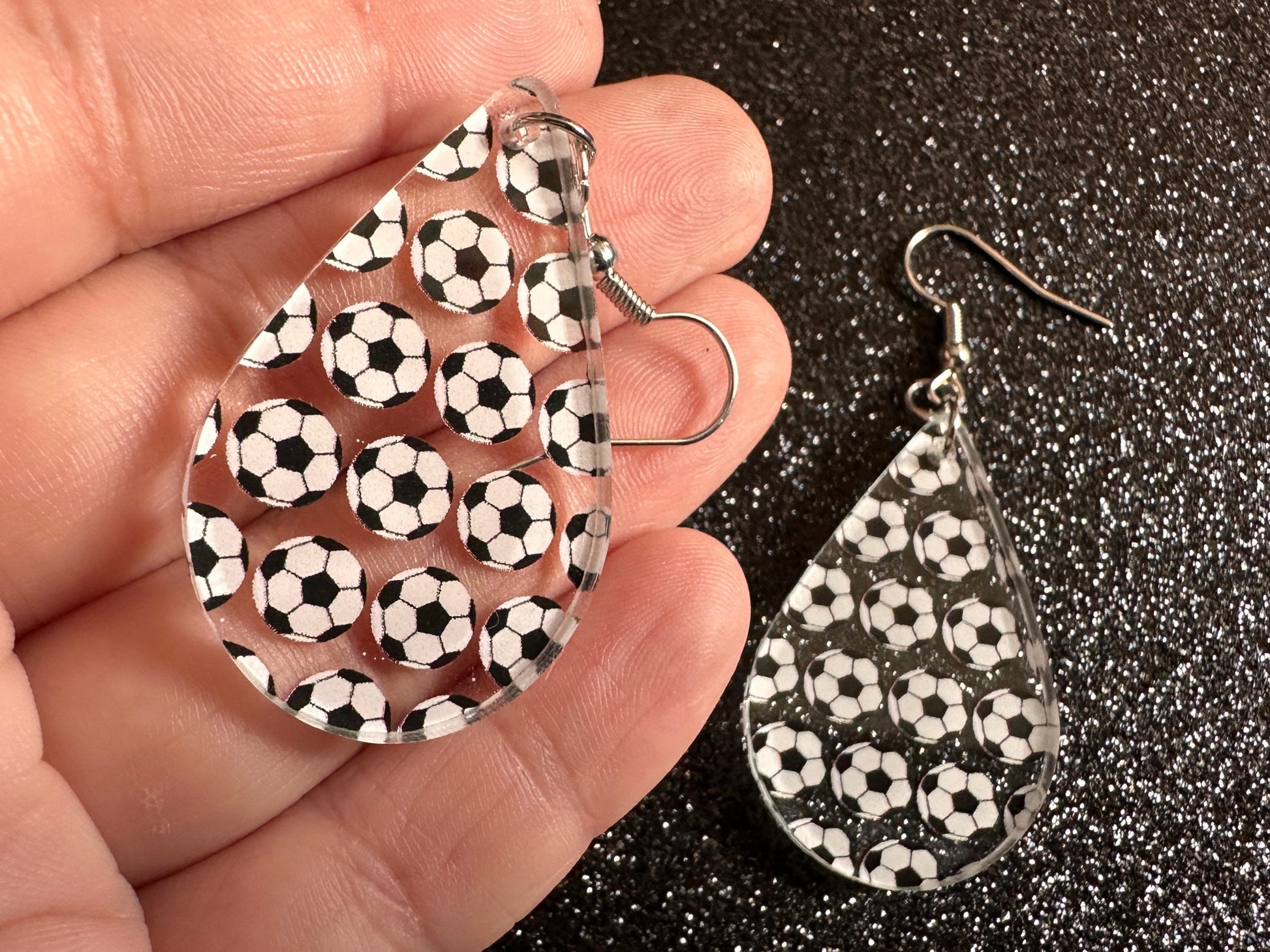 Soccer Earrings: Laser Cut Acrylic Soccer Balls, European Football, Sports Team, Sport Teams, Football, FIFA, Best Gifts for Her/Him/Them