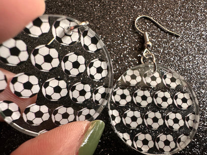Soccer Earrings: Laser Cut Acrylic Soccer Balls, European Football, Sports Team, Sport Teams, Football, FIFA, Best Gifts for Her/Him/Them