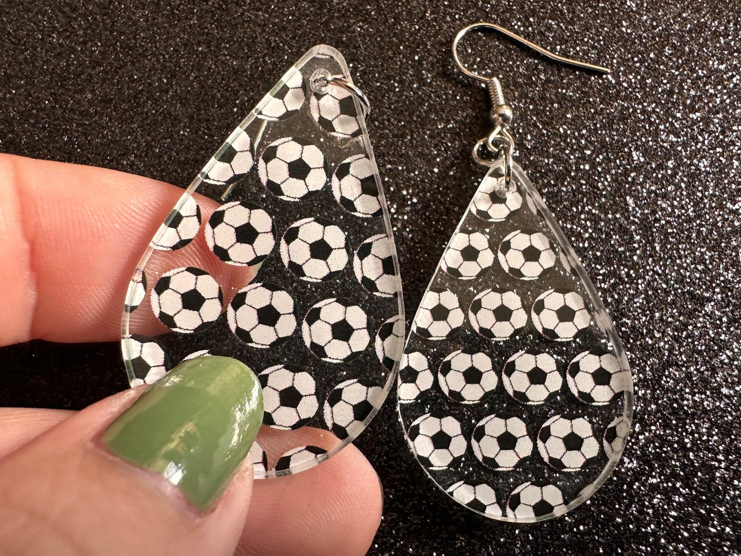 Soccer Earrings: Laser Cut Acrylic Soccer Balls, European Football, Sports Team, Sport Teams, Football, FIFA, Best Gifts for Her/Him/Them